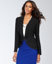 INC's cutaway-hem petite jacket offers a more feminine take on the traditional blazer. Wear it with everything from a little black dress to your favorite jeans.