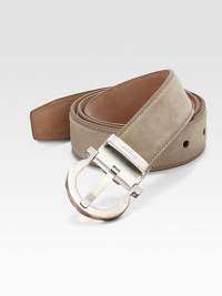 A complimentary addition to any well-dressed ensemble, this accessory is crafted from smooth suede with rounded gancini buckle.SuedeAbout 1½ wideMade in Italy