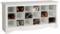 Prepac Shoe Storage Cubbie Bench, White