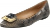 Diane von Furstenberg Women's Madison Ballet Flat,Grey Stone Snake Print,9.5 M US