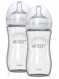 Philips AVENT 8 Ounce Natural Glass Bottles, 2-Pack