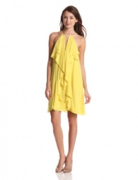 BCBGMAXAZRIA Women's Hattie Woven Cocktail Dress, Yellow, Large