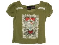 Baby Phat Girls 7-16 Allover Printed Top,Green,Large