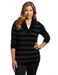 Calvin Klein Performance Women's Plus Size Stripe Overlap Thermal Tee