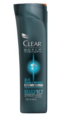 CLEAR MEN SCALP THERAPY 2 in 1 AntiDandruff Shampoo and Conditioner, Clean & Refresh, 12.9 Fluid Ounce