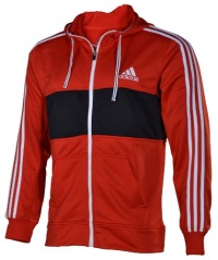 Adidas Men's Climalite Flex Hooded Hoodie Jacket Coat-Red/white