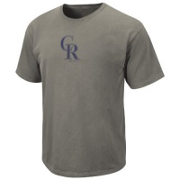 MLB Men's Colorado Rockies Big Time Play Short Sleeve Pigment Dye Tee (Pigment Pepper, XX-Large)