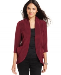 AGB's blazer is extra contemporary with its open-front style and sleek, slouchy fit.