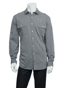 American Rag Men's Gray Vertical Striped Button Down Shirt