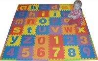 We Sell Mats Lowercase 36 Sq. Ft. Alphabet and Number Floor Puzzle-Each Tile 12x12x .375 Thick with Borders