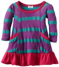 Splendid Littles Baby-Girls Newborn Seville Stripe Jersey Dress, Deep Plum/Jade, 18-24