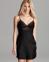 Bedtime becomes an occasion in and of itself with this elegant, lace-accented chemise from Calvin Klein Underwear.