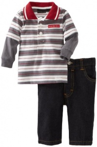 Calvin Klein Boys 2-7 Polo Top with Jean, Assorted, 2T