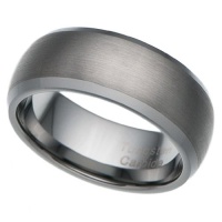 8MM Men's Tungsten Carbide Ring Wedding Band with Brushed finish (Available in Sizes 8 to 15)