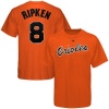 MLB Majestic Baltimore Orioles #8 Cal Ripken Jr. Youth Orange Cooperstown Player T-shirt