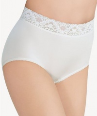 Wacoal Underwear Bodysuede Lace Waist Brief, Ivory, Size 8