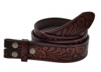 Buckle Rage Embossed Western Leather Snap on Belt Buckle Brown