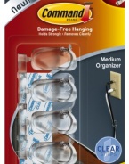 Command Medium Cord Clips, Clear, 4-Clip