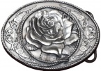 Belt Buckle - Western Rose - Belt Buckle