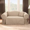 Sure Fit Logan 1-Piece Ties Sofa Slipcover, Sand