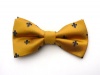 100% Silk Woven Gold Fleur de Lis Self-Tie Bow Tie