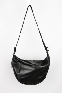 MM6 By Maison Martin Margiela Black Cracked Leather Side Bag Handbag