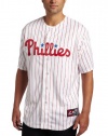 MLB Men's Philadelphia Phillies Shane Victorino Home Short Sleeve 6 Button Synthetic Replica Baseball Jersey by Majestic