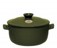 Emile Henry New 2.6-Quart Flame Round Stew Pot, Olive