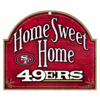 NFL San Francisco 49ERs 10-by-11 inch Wood Home Sweet Home Sign