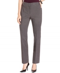 Update your work wardrobe with Nine West's slimming pants. The tapered leg and small-scale plaid print give them a fresh look for fall!