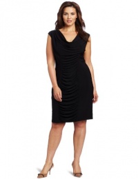 Jessica Howard Women's Plus-Size Rouched Cowl Neck Dress