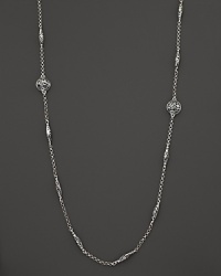 A sterling silver necklace with filigree stations from Konstantino.