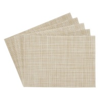 Benson Mills Longport Crossweave Woven Vinyl Placemat, Beige, Set of 4