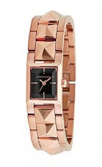 BCBGMAXAZRIA Women's BG8303 Eclectic Rectangle Tank Rose Gold Pyramid Bracelet Watch