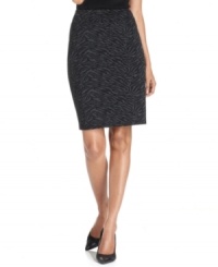 Style&co.'s sleek ponte-knit pencil skirt features a chic animal pattern in neutral hues--a cinch for mixing and matching with colorful tops!