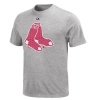 MLB Mens Boston Red Sox Bases Loaded Steel Heather Short Sleeve Basic Tee By Majestic