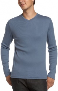 Calvin Klein Men's Long Sleeve Rib V-Neck Knit Shirt