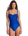 La Blanca Women's Shine On Sweetheart Cup Mio Swimsuit, Royal, 8