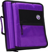 Case-it 2-Inch Round Ring Zipper Binder with Velcro Messenger Front, Purple, M-276-PUR