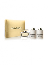 Set includes: Eau de parfum, 2.5 oz.; body lotion, 3.3 oz. and shower gel, 3.3 oz. Made in France. 