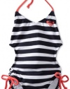 Roxy Kids Girls 2-6X Tri One Piece Swimsuit, Open Ocean Stripe, 2T