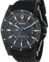 Bulova Men's 98B142 Precisionist Champlain Black Dial Rubber Strap Watch