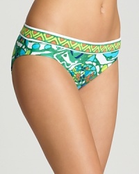 Hit print poolside with this vibrant bikini from Trina Turk. Its '60's-inspired motif and flattering cut are sure to make serious waves whether you're in the surf or on the shore.