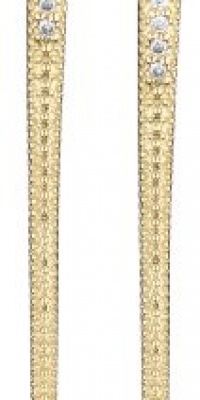 Mizuki 14k Gold Long Curved Diamond Icicle Post Earrings