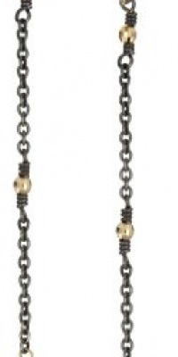 Mizuki 14k Oxidized Single Strand Small Gold Bead Earrings