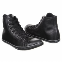 Converse Slim Chuck Taylor Leather Hi Top Shoes in Black Monochrome (117634), Size: 6 D(M) US Mens / 8 B(M) US Womens, Color: Black Monochrome