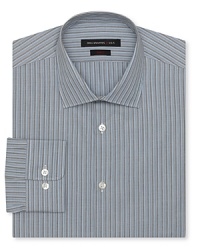 Smartly striped and tailored for a modern, slim fit, this fine dress shirt brings refined polish to your work week.