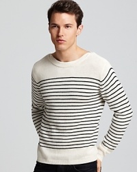 Even if you have no plans to set sail, this on-trend boat-stripe sweater makes a perfect option for relaxed afternoons and evenings with friends.