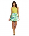 As U Wish Juniors Tie Dye Fabric Mix Dress, Green, 3