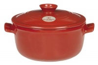 Emile Henry Flame Top 2-2/3-Quart Round Oven, Red